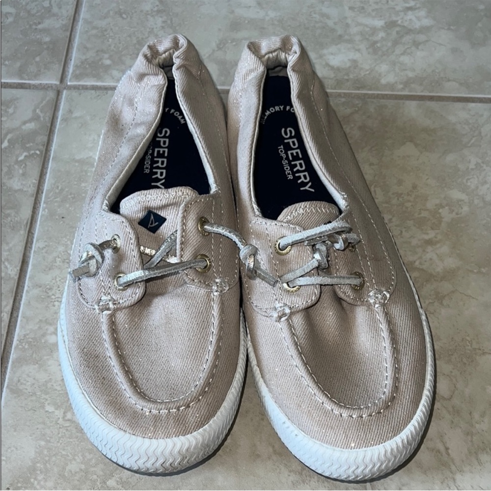 Sperry | Women’s Size 7 Light Beige/Pink with Sparkles Boat Shoes